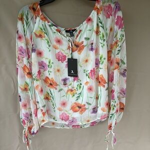 Jules & Leopold White Floral Long-Sleeve Top
